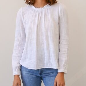 XIRENA FAYTH LONG SLEEVE COTTON GAUZE TOP SIZE XS!